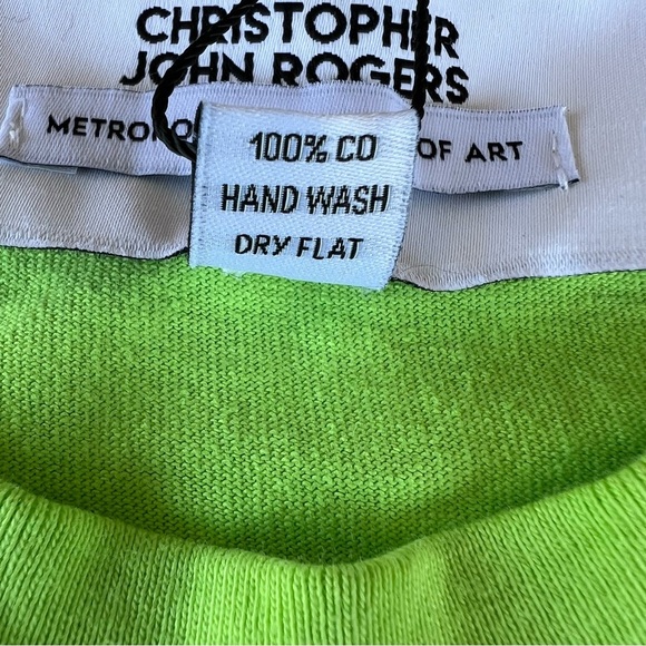 Christopher John Rogers High Fashion Drama Met Neon Green Graphic Tee Large NWT - Picture 9 of 10